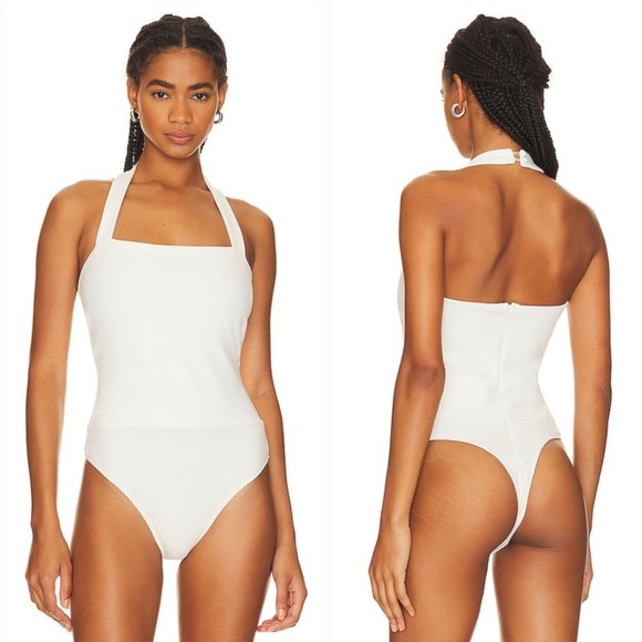 superdown Tops - Superdown reece halter bodysuit White Halter Bodysuit Size XS